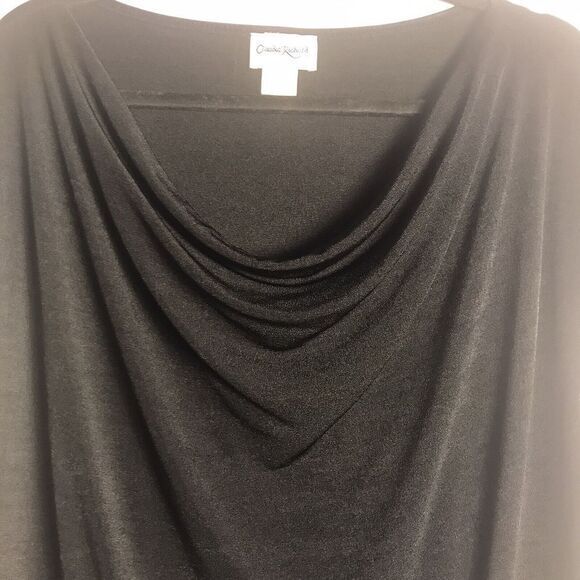 Vintage Claudia Richard Black Drape Neck Blouse Size 3X‎ - Picture 3 of 5